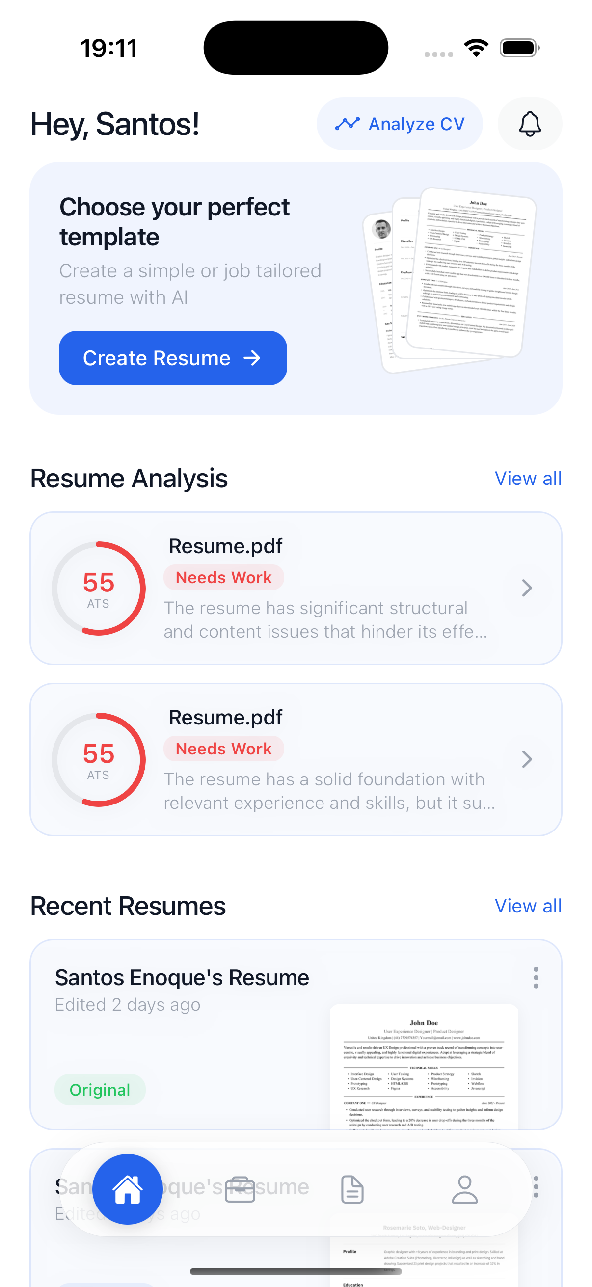 Aplycat mobile app home screen